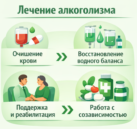 лечение алкоголизма в Кольчугино этапы